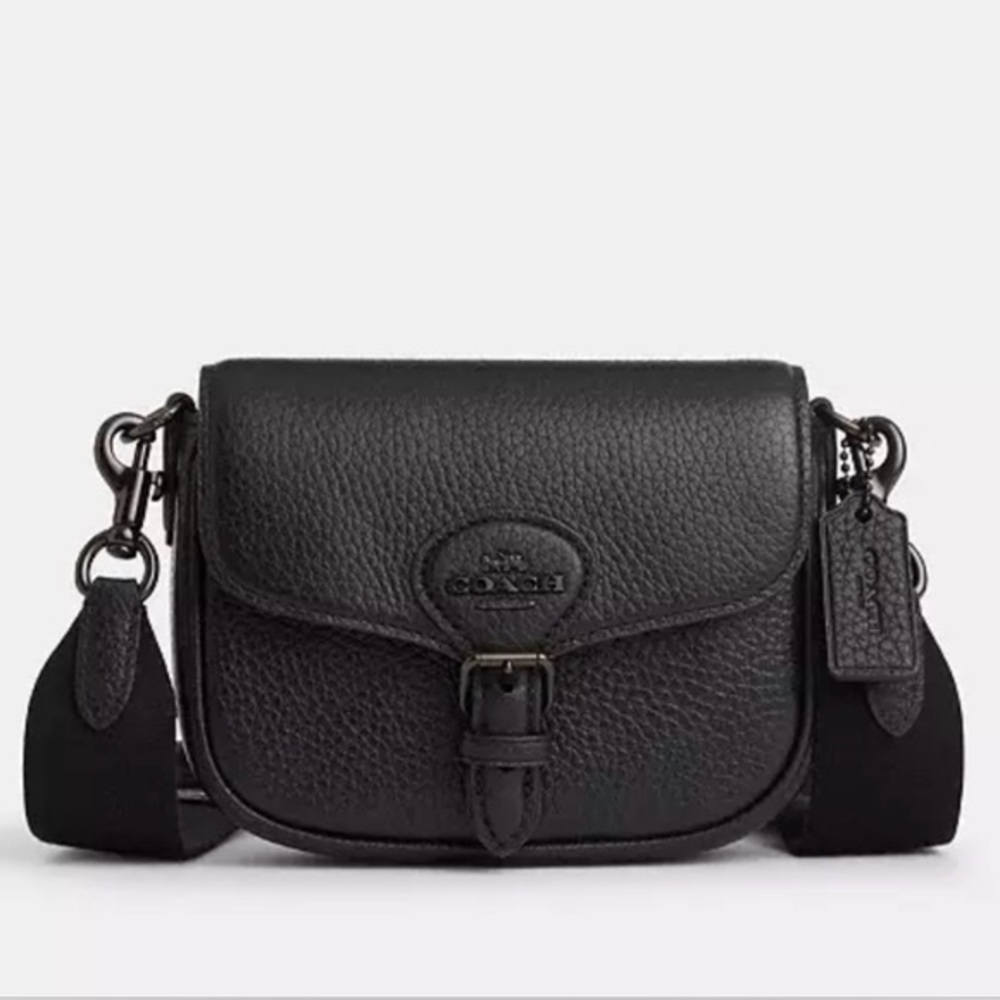 Coach Black Pebbled Leather Crossbody Bag
